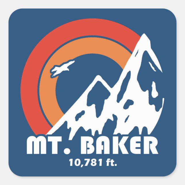 Mt. Baker Sun Eagle Square Sticker (Front)