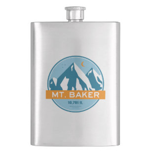 Mt. Baker Washington Stars Moon Hip Flask