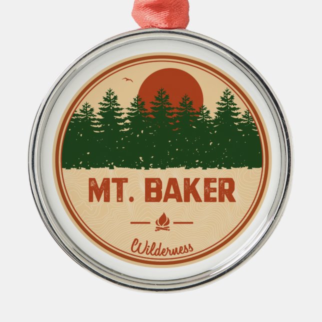 Mt. Baker Wilderness Metal Ornament (Front)
