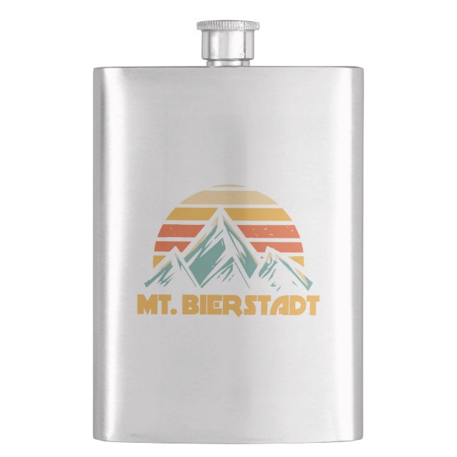 Mt. Bierstadt Colorado Retro Turquoise Hip Flask (Front)