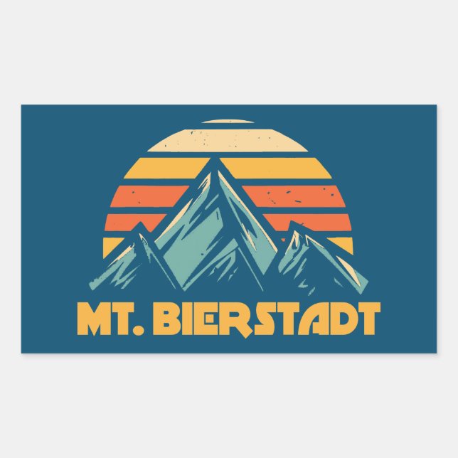 Mt. Bierstadt Colorado Retro Turquoise Sticker (Front)