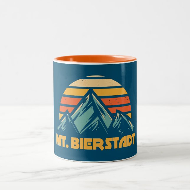 Mt. Bierstadt Colorado Retro Turquoise Two-Tone Coffee Mug (Center)