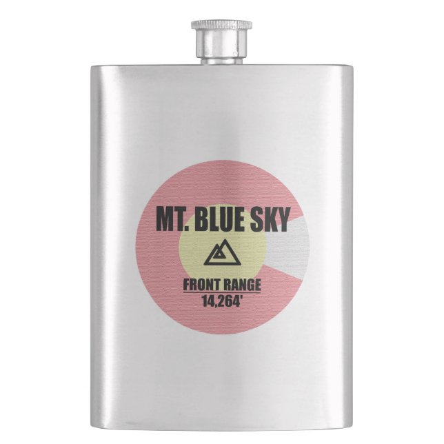 Mt. Blue Sky Colorado Hip Flask (Front)