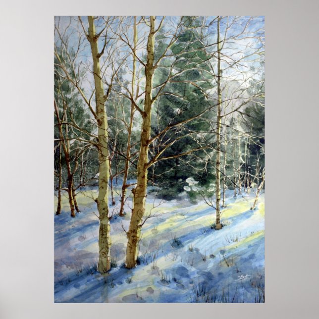 Mt Charleston trees in the snow Poster (Front)