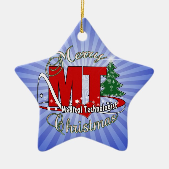 MT CHRISTMAS Medical Technologist  LAB Ceramic Ornament (Front)