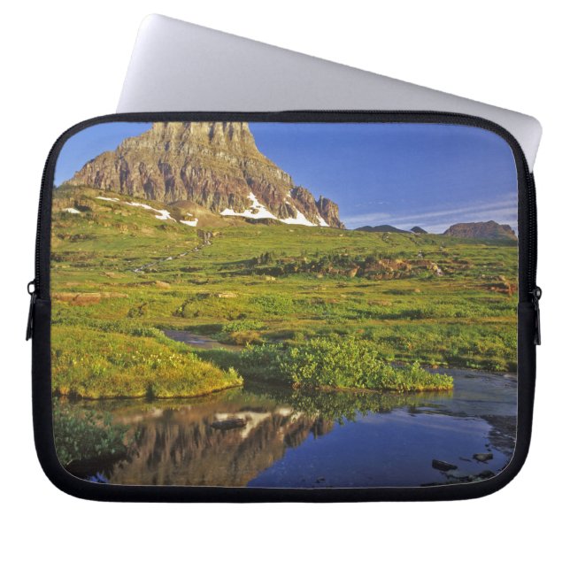 Mt Clements reflects into small pool at Logan Laptop Sleeve (Front)