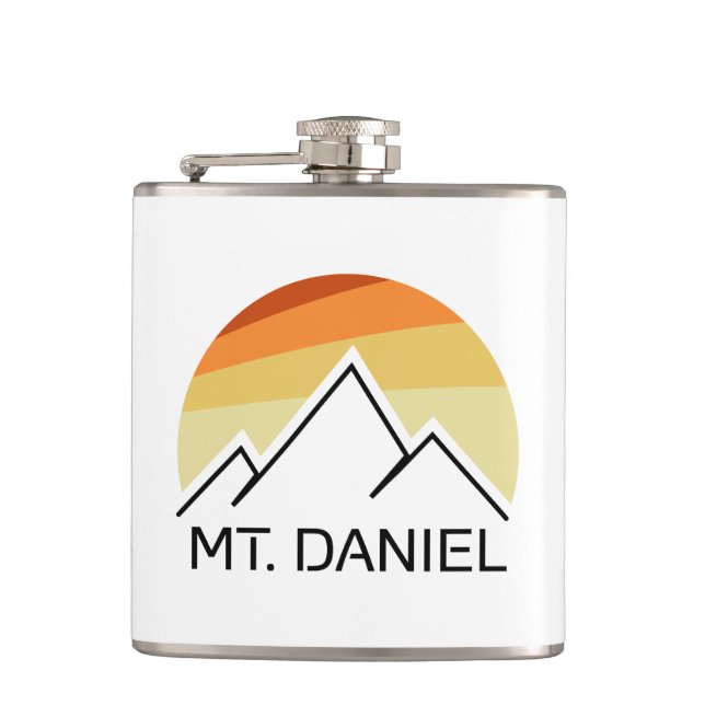 Mt. Daniel Washington Retro Hip Flask (Front)