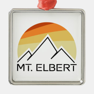Mt. Elbert Colorado Retro Metal Ornament