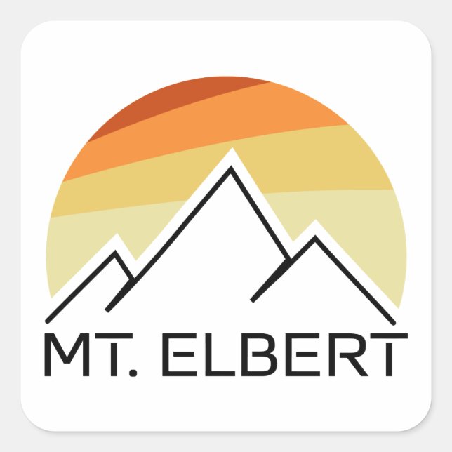 Mt. Elbert Colorado Retro Square Sticker (Front)