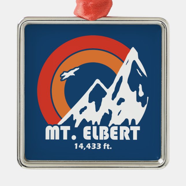 Mt. Elbert Sun Eagle Metal Ornament (Front)