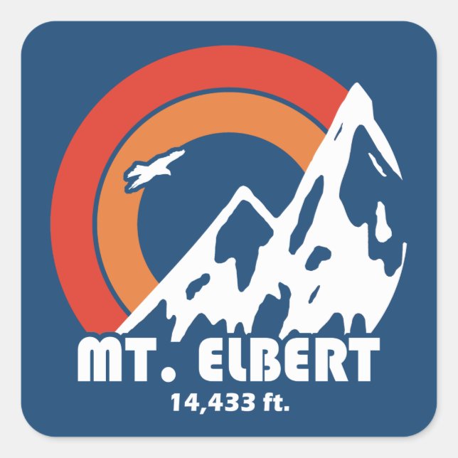 Mt. Elbert Sun Eagle Square Sticker (Front)