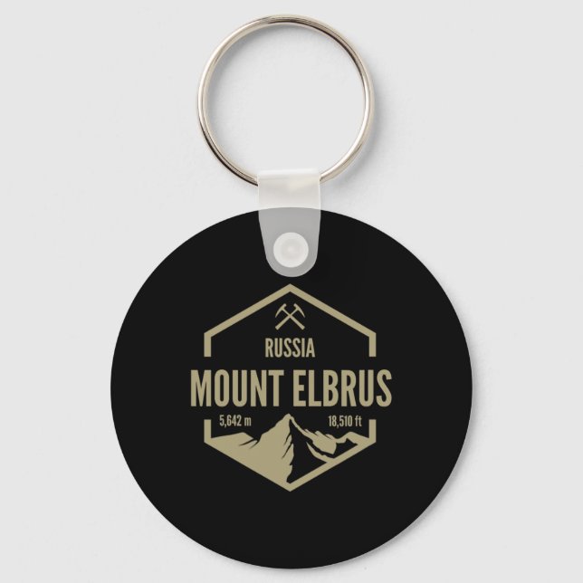 Mt. Elbrus Mountain Travel  Keychain (Front)