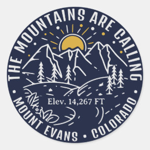 Mt Evans Mountain Adventure Camping Trip Location Classic Round Sticker