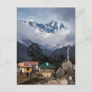 Mt Everest Peak from Tengboche Himalayan Village Postcard