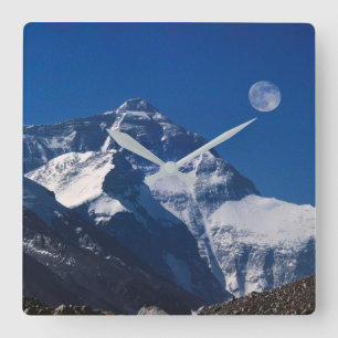 Mt. Everest   Tibet, China Square Wall Clock