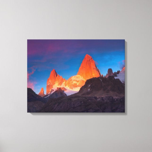 Mt Fitz Roy At Sunrise Canvas Print (Front)