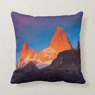 Mt Fitz Roy At Sunrise Throw Pillow