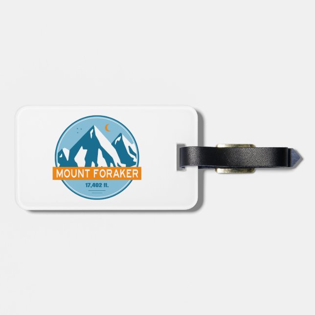 Mt. Foraker Alaska Stars Moon Luggage Tag (Back Horizontal)