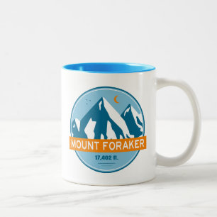 Mt. Foraker Alaska Stars Moon Two-Tone Coffee Mug