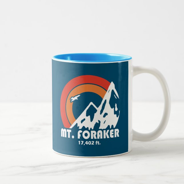 Mt. Foraker Alaska Sun Eagle Two-Tone Coffee Mug (Right)