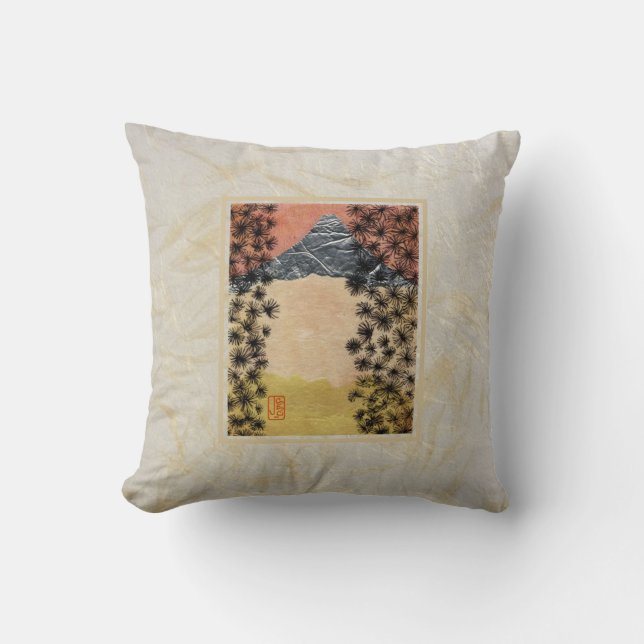 Mt. Fuji 16"x16" Throw Pillow (Front)
