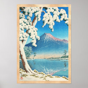 Mt. Fuji After Snow Hasui Kawase shin hanga scene Poster
