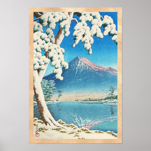 Mt. Fuji After Snow Hasui Kawase shin hanga scene Poster (Front)