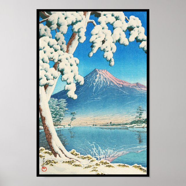 Mt. Fuji After Snow Hasui Kawase shin hanga scene Poster (Front)