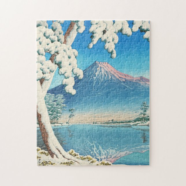 Mt Fuji After Snow Hasui Kawase shin hanga winter Jigsaw Puzzle (Vertical)