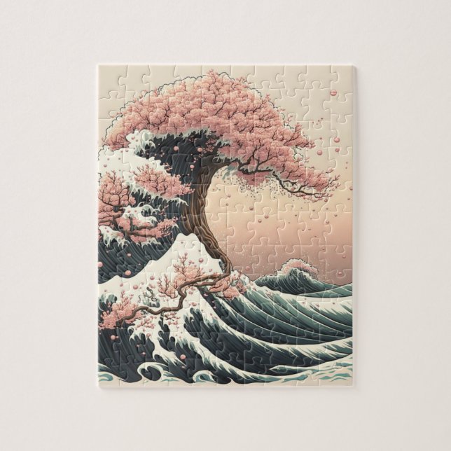 Mt. Fuji and cherry blossoms Jigsaw Puzzle (Vertical)