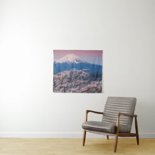Mt Fuji and Cherry Blossoms Tapestry
