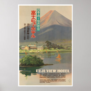 Mt Fuji Art Vintage Japan Poster Asian Travel