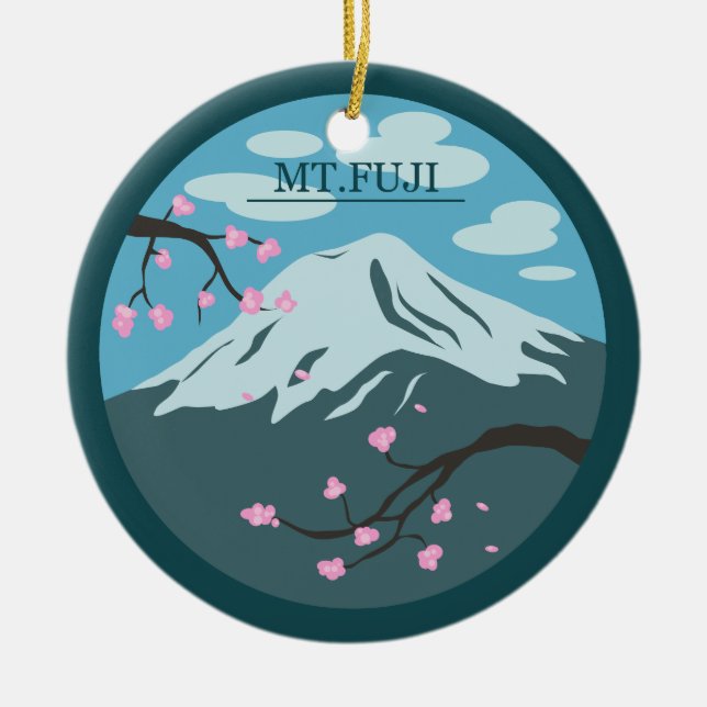 Mt. Fuji Ceramic Ornament (Front)