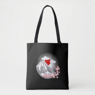 Mt. Fuji Cherry Blossom Abstract Design  Tote Bag
