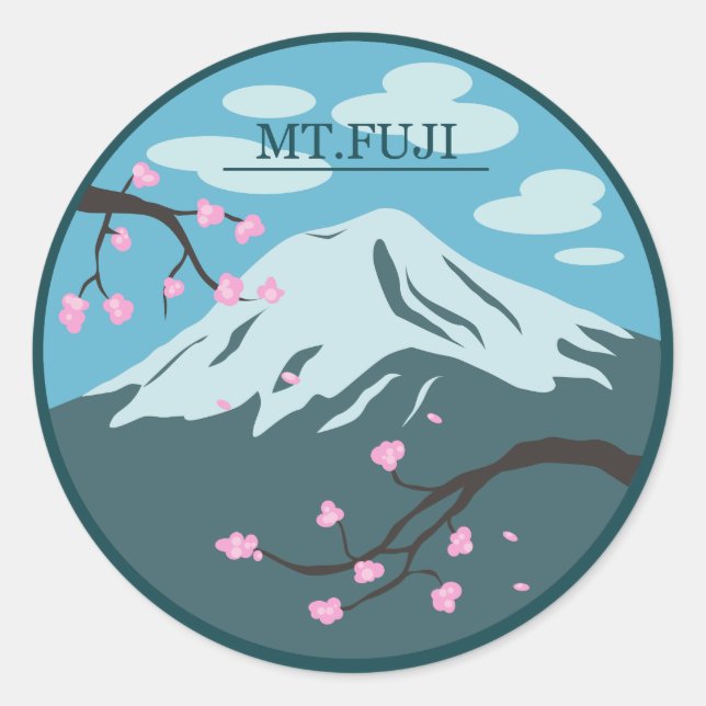 Mt. Fuji Classic Round Sticker (Front)