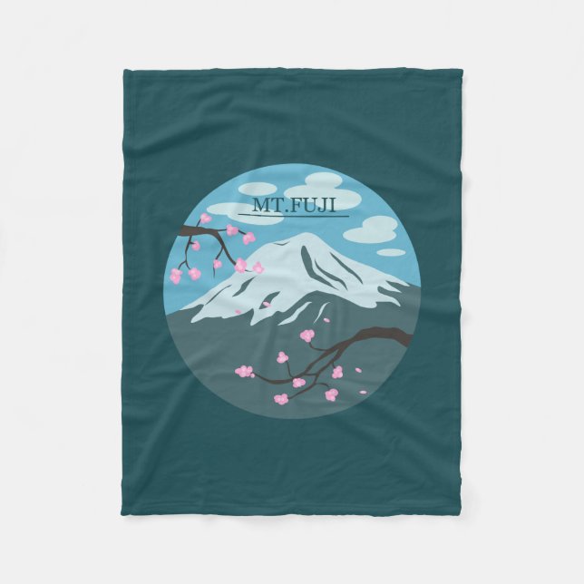 Mt. Fuji Fleece Blanket (Front)