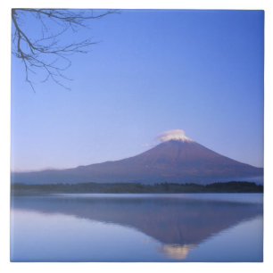 Mt. Fuji from Motosu Lake, Yamanashi, Japan Tile