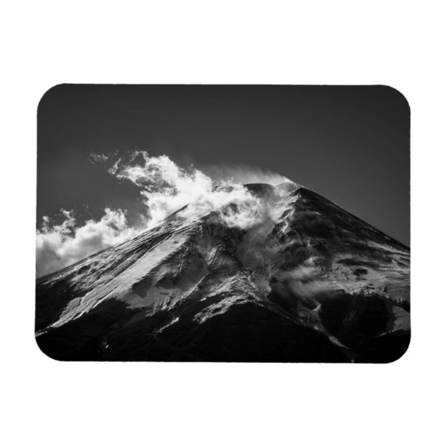 Mt. Fuji in Black and White Magnet (Horizontal)