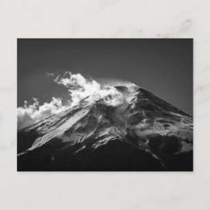 Mt. Fuji in Black and White Postcard