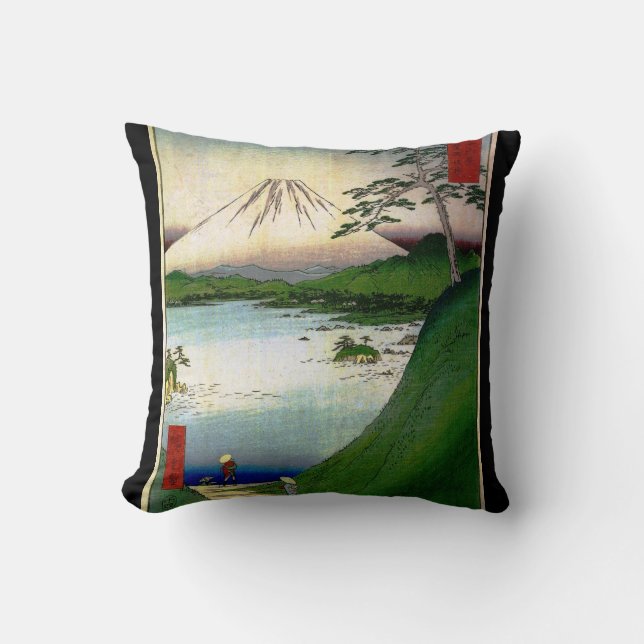 Mt. Fuji in Japan circa 1800's Throw Pillow (Front)