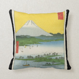 Mt. Fuji in Japan circa 1800's Throw Pillow