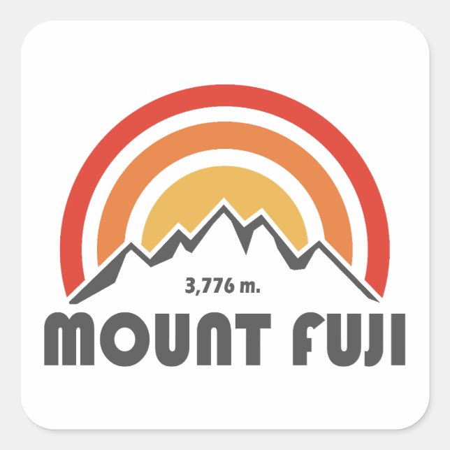 Mt. Fuji Japan Square Sticker (Front)