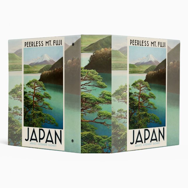 Mt Fuji Japan Travel Poster Vintage Art Binder (Background)