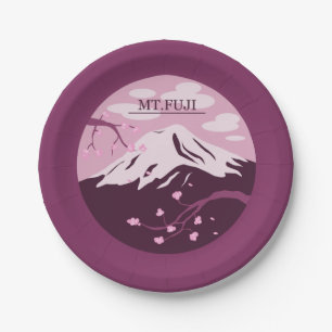 Mt. Fuji (Pink) Paper Plate