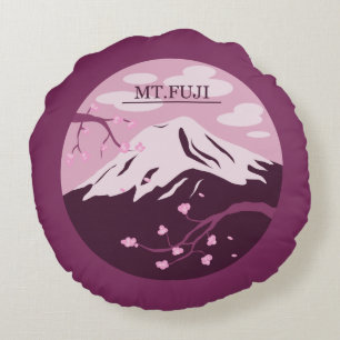 Mt. Fuji (Pink) Round Pillow
