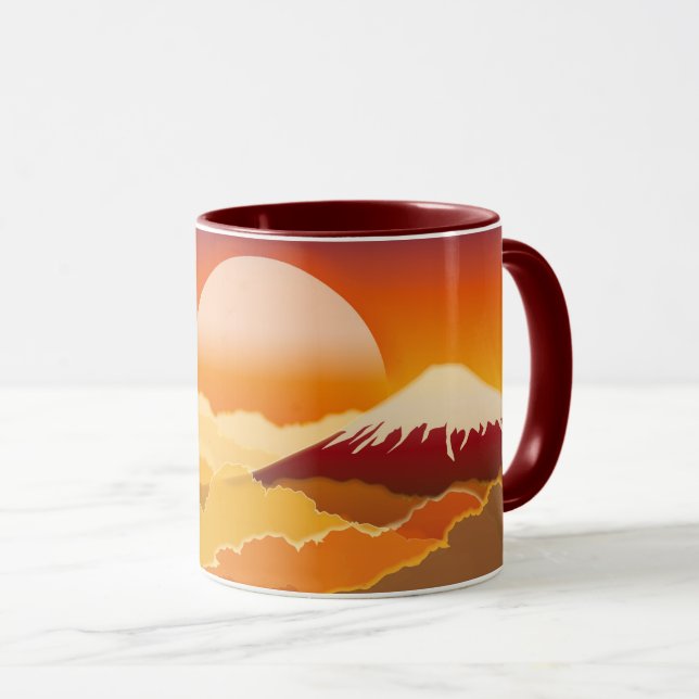 Mt.FUJI Sunset Japan Mug (Front Right)
