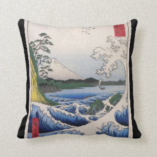 Mt. Fuji viewed from water circa 1800's Throw Pillow