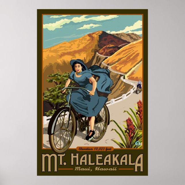 Mt. Haleakala Bicycle Rides Hawaii Poster (Front)