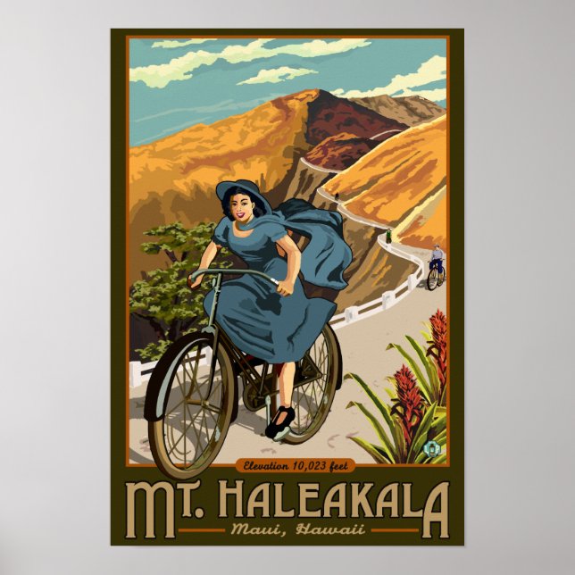 Mt. Haleakala Bicycle Rides Hawaii Poster (Front)