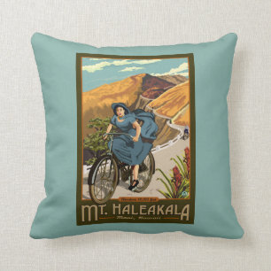 Mt. Haleakala Bicycle Rides Hawaii Throw Pillow